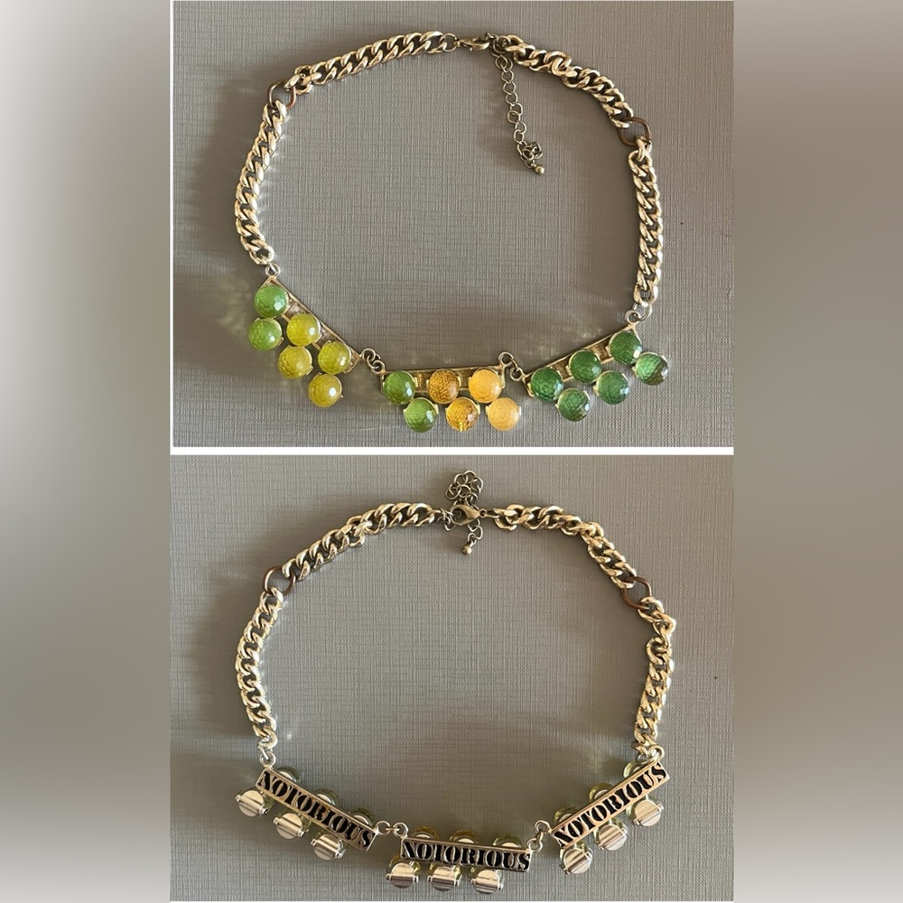 Y2K Double sided Notorious Chunky necklace .